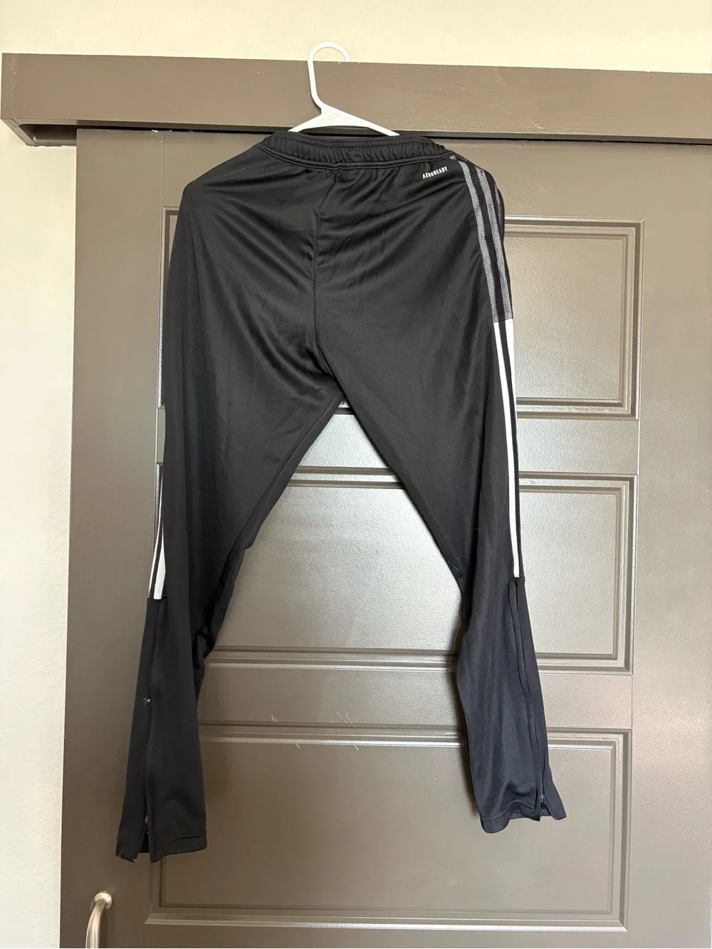 adidas Black Athletic Jacket with White Logo and White Trim